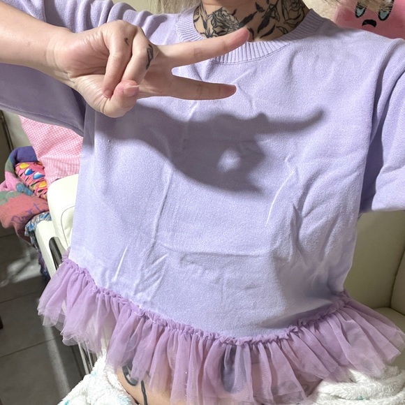 Lilac frilly tutu like knitwear - Picture 8 of 9